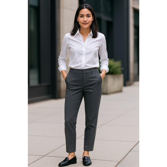 J.Crew Mercantile Women’s Gray Pants Size 10 Ankle Career Trousers Pockets - Picture 1 of 15